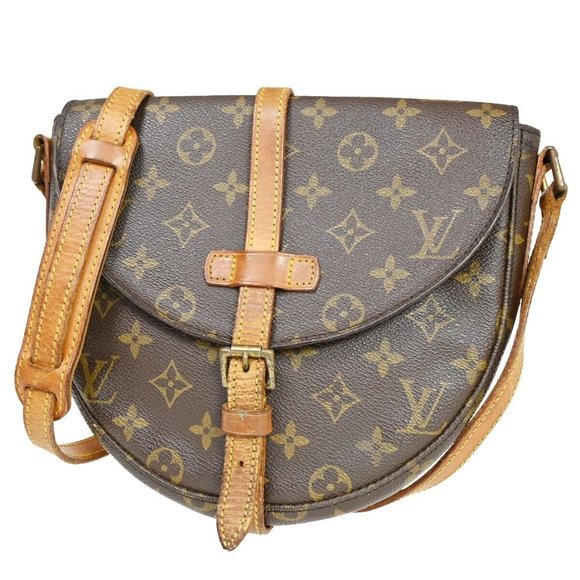 LOUIS VUITTON Chantilly MM Shoulder Bag Monogram Leather Brown M51233 30HB686 - Picture 1 of 16